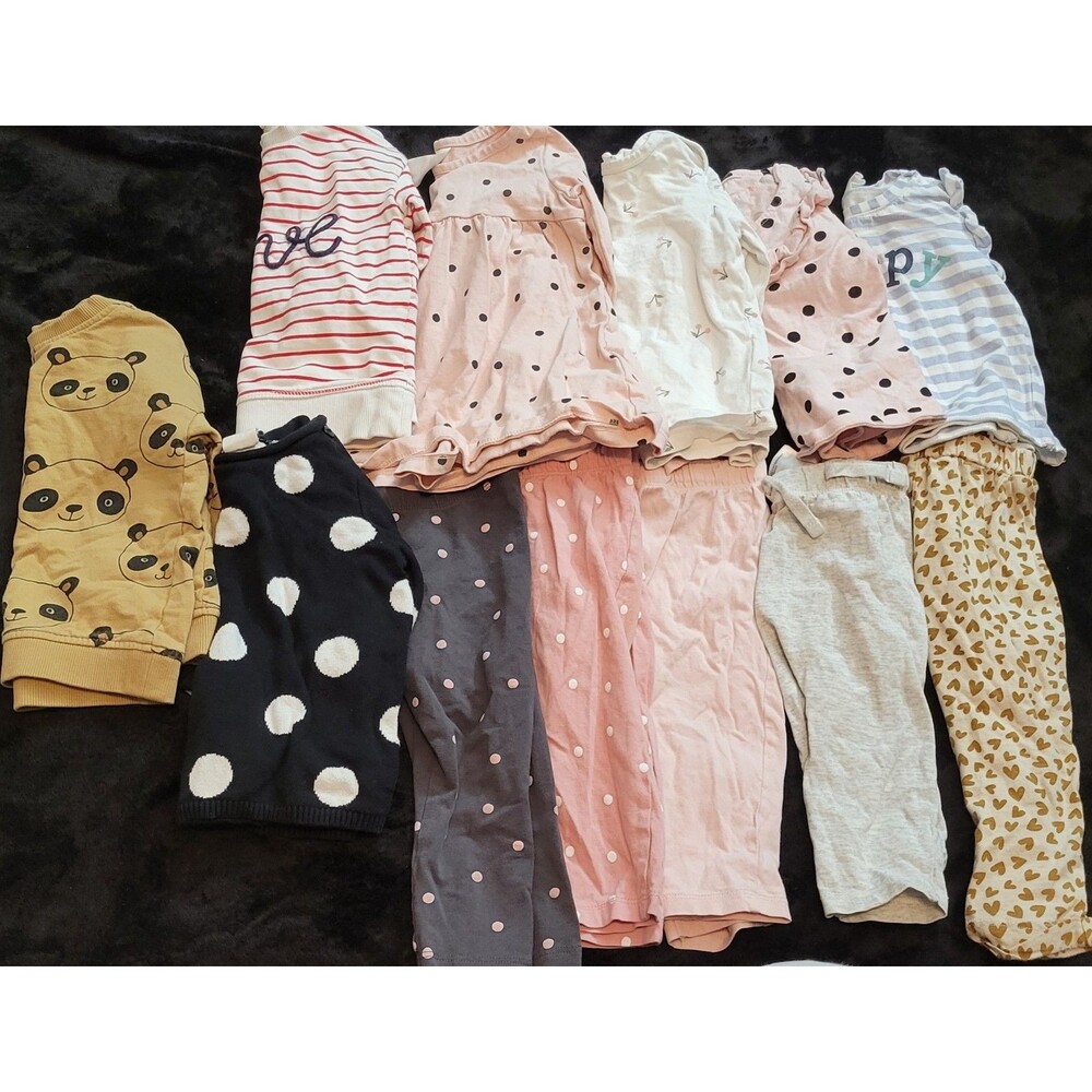 Baby Girl Size 6-9 Month Clothing Lot Tops And Pants H & M